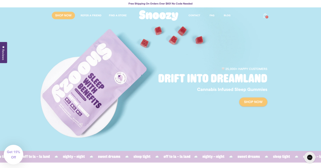 Screenshot 2024 07 03 at 17 13 22 Delta 9 Gummies for Sleep Snoozy Gummy